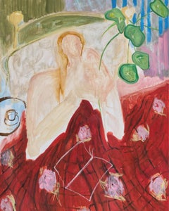 Und eine Rose entstand, 90x70cm, Acryl, Pastell, Leinwand