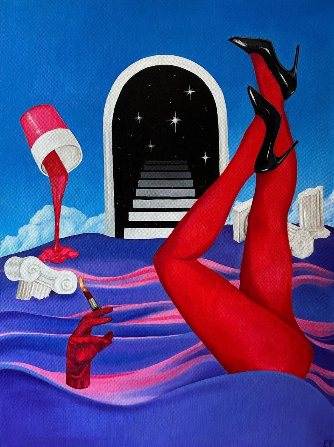 Stuck in thoughts, 120x90cm, oil on canvas - Art by Ksenia Velikzhanina