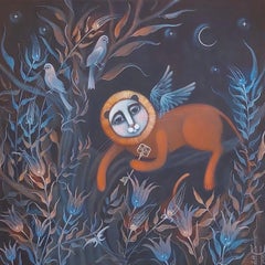 Il profumo dei fiori celesti, 60x60 cm, tempera , Tela