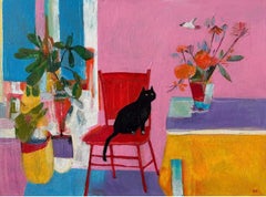 Black cat, 60x80 cm, acrylic on canvas