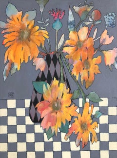 Stilleben mit Sonnenblume, 40x30 cm, Acryl auf Leinwand