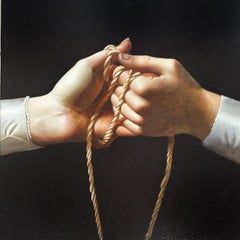 Legati da vincoli, 60x60cm, olio su tela