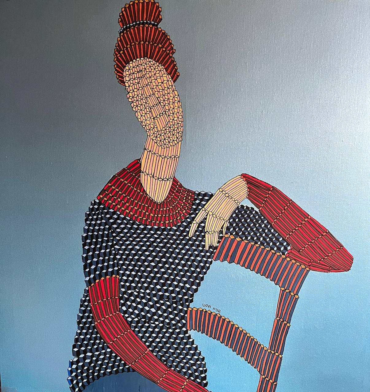 Portrait of the artist's wife, 80x80cm, acrylic on canvas