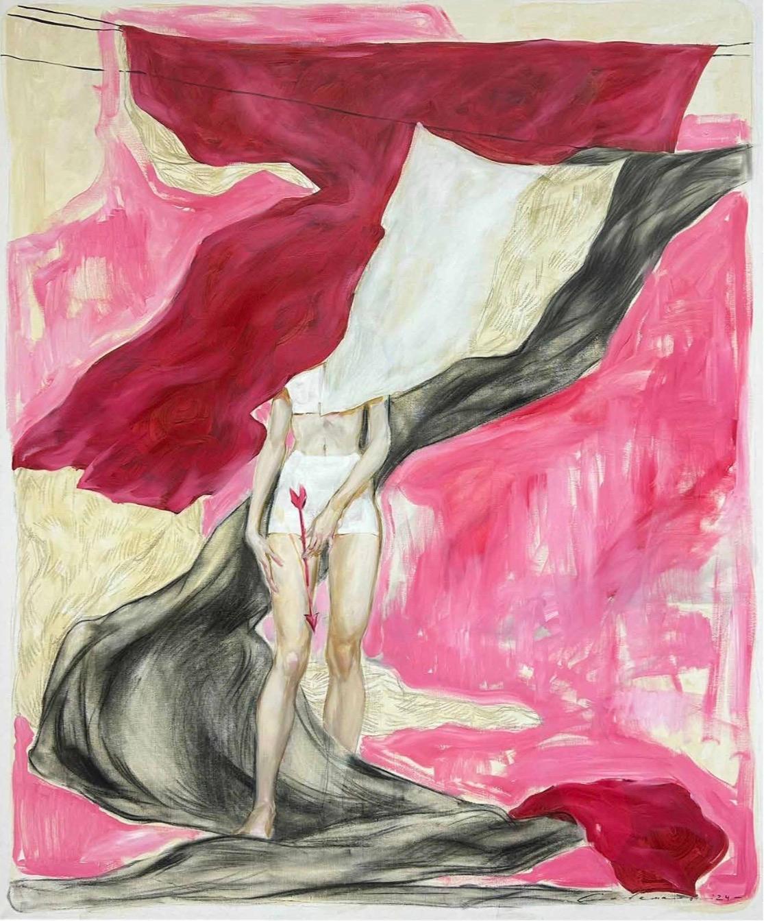 Love, 120x100 cm, oil, acrylic, coal, canvas