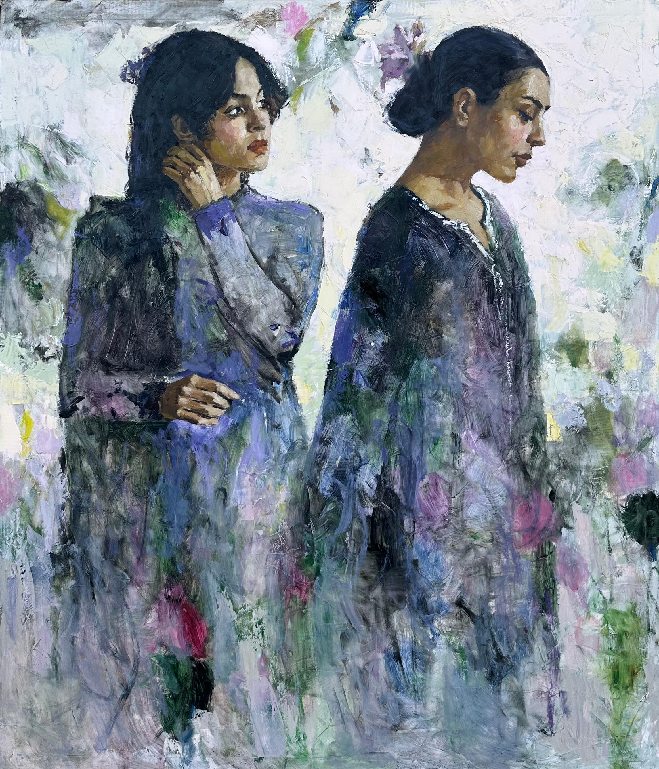 Figurative Painting Yokub Beknazarov - Amies, 150x120 cm, huile sur toile