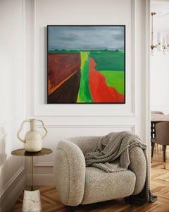 Vue de la forêt, 100 x 100 cm, huile, toile