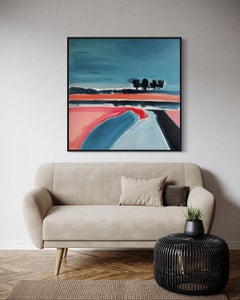 Lake calme, 100x100 cm, huile, toile
