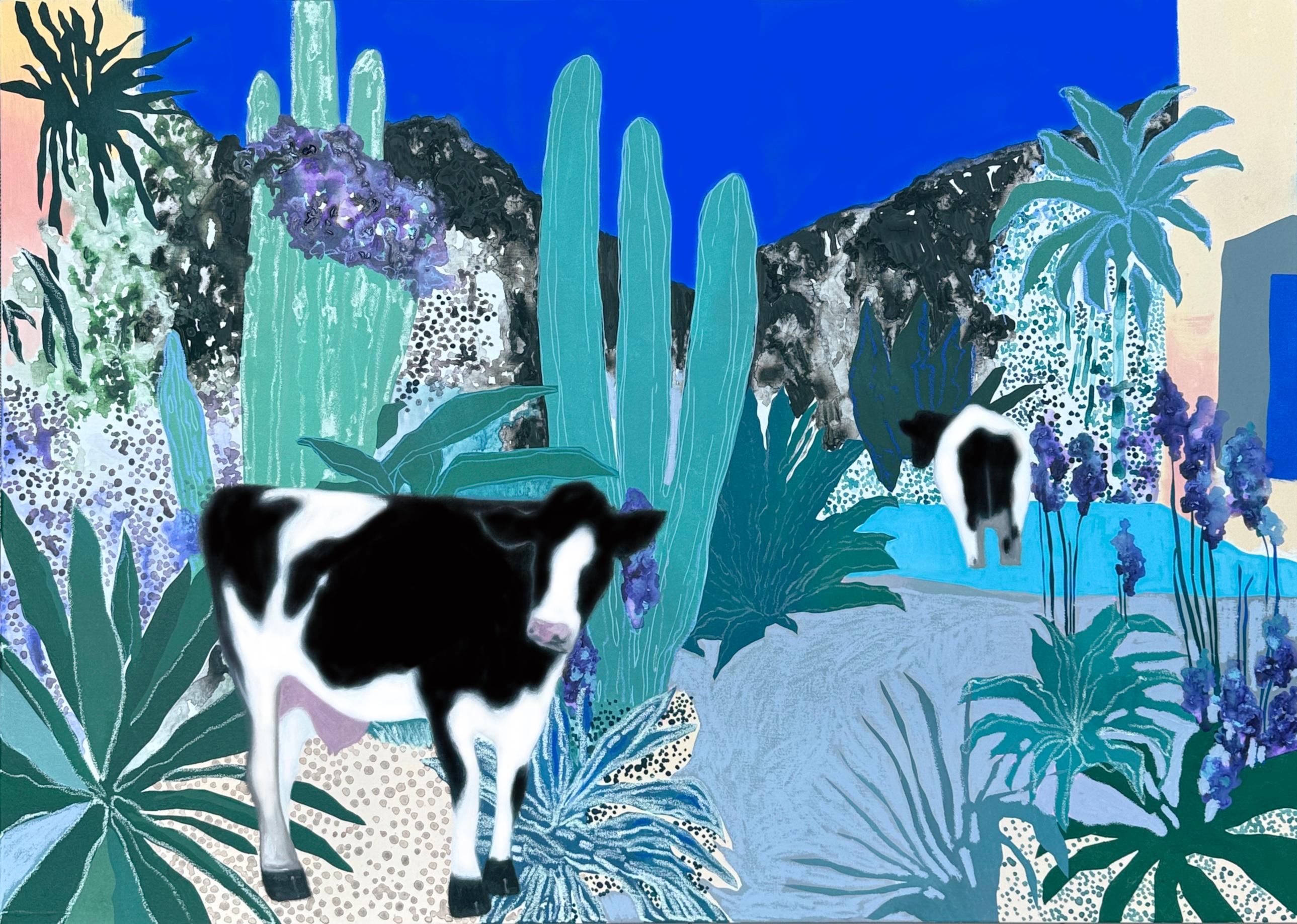 Cow, 100x140 cm, mixed media, canvas