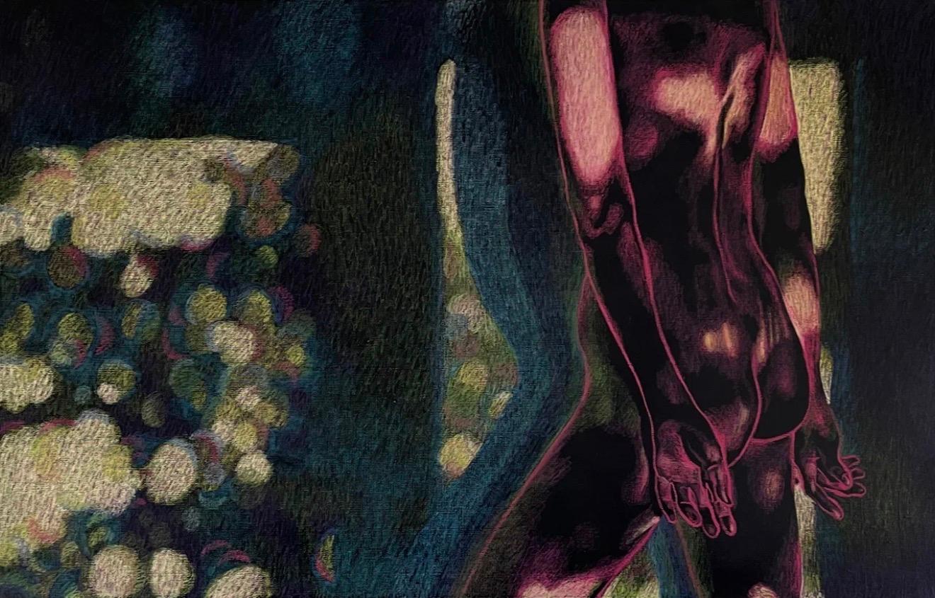 #33, 90x140 cm, acrylic, pastel, canvas