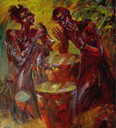 Musica nera, 174x157 cm, olio su tela