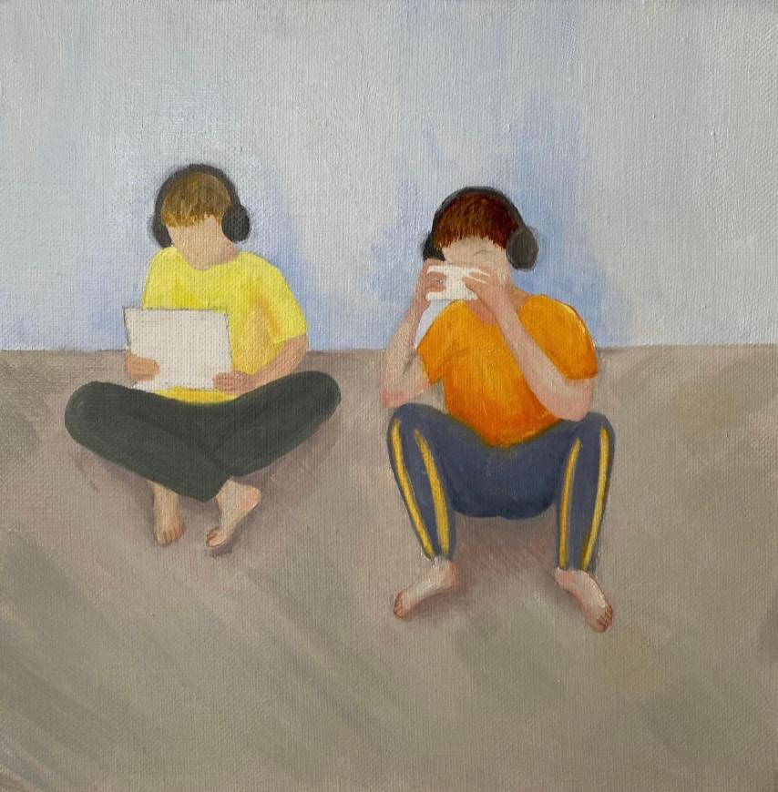 In the game, 50*50 cm, oil on canvas 2023