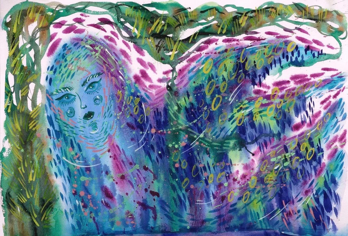 Animal Art di Anna Onik - Polpi, 35x50 cm, acquerello, carta