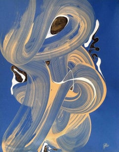 Errori di software, 62x49 cm, acrilico su carta blu