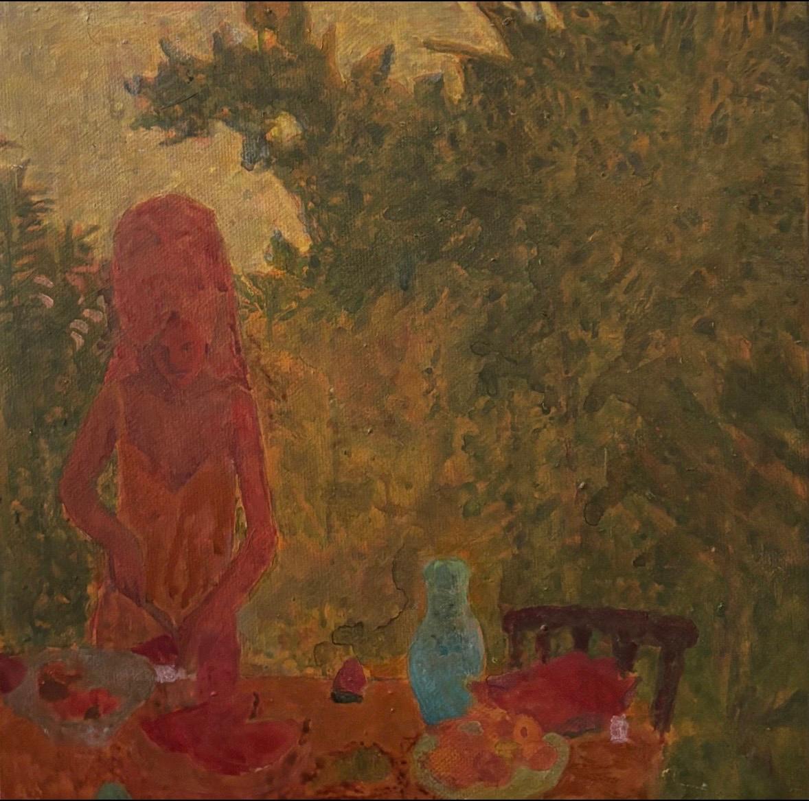 Breakfast , 46x46 cm, oil on canvas - Painting by Elizaveta Bazhenova