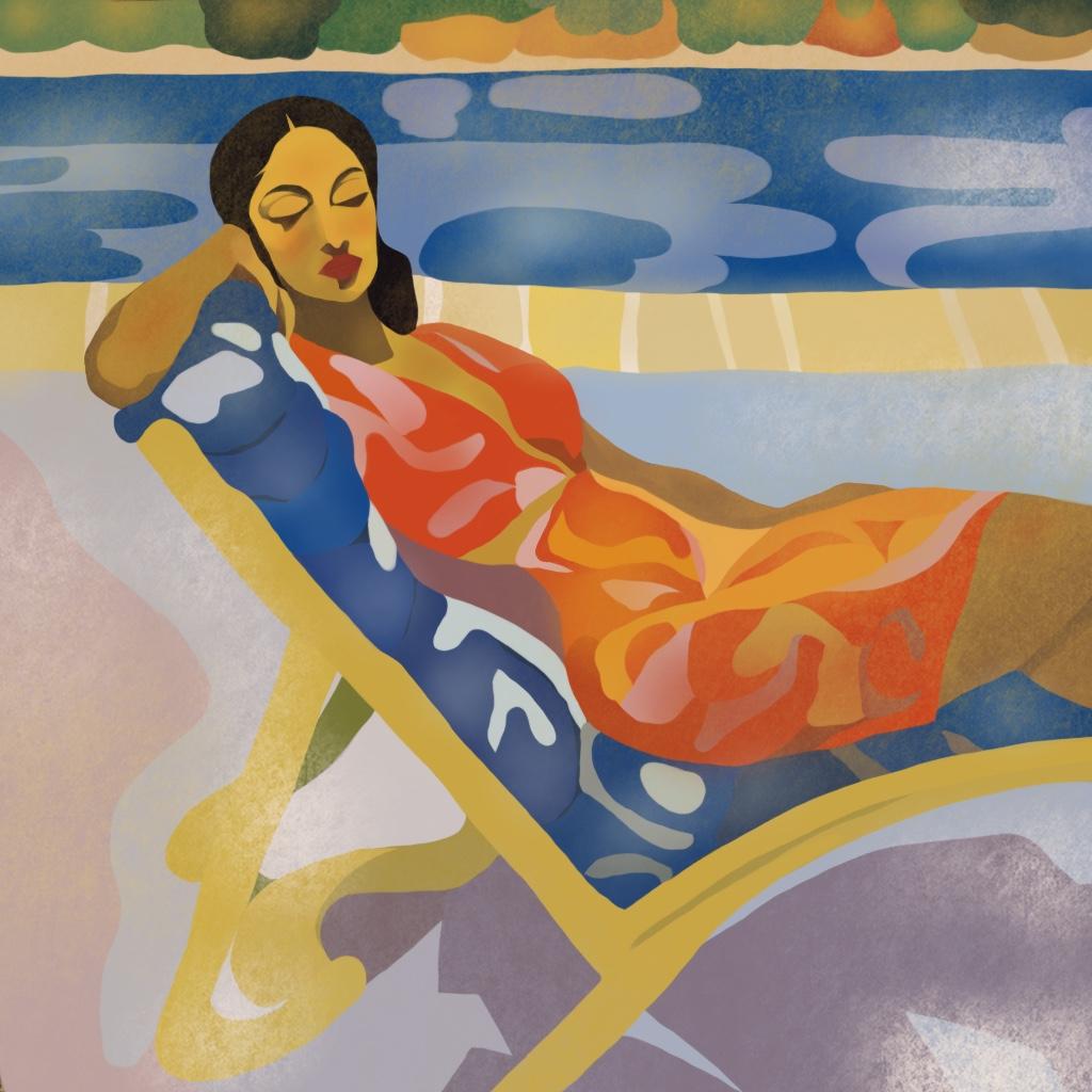 Summer time , 70x70cm, print on canvas.Edition 20 pcs. - Print by Nina Tsoriti