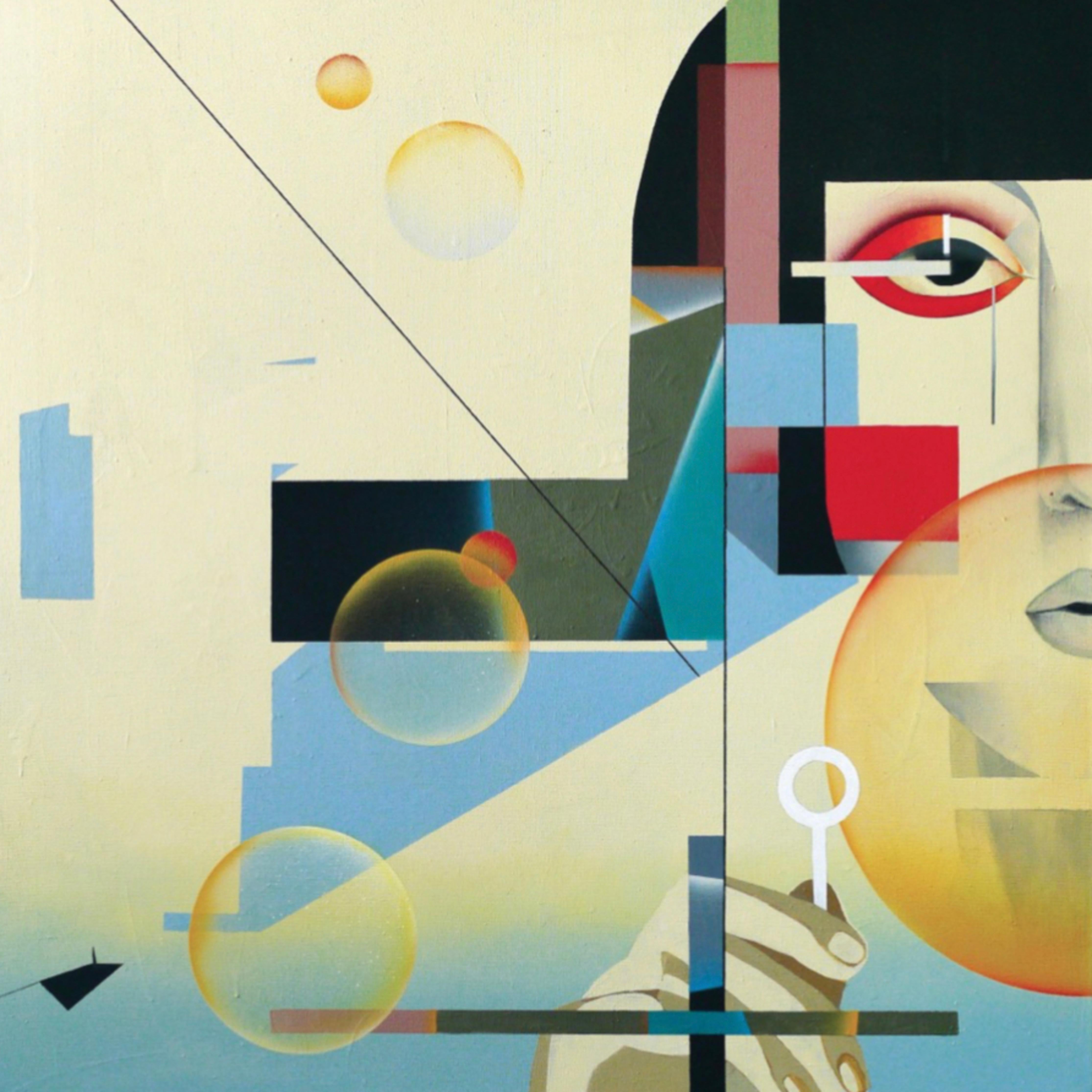 It was windy yesterday 100x100cm, acrylic on canvas - Art by Olga Rikun