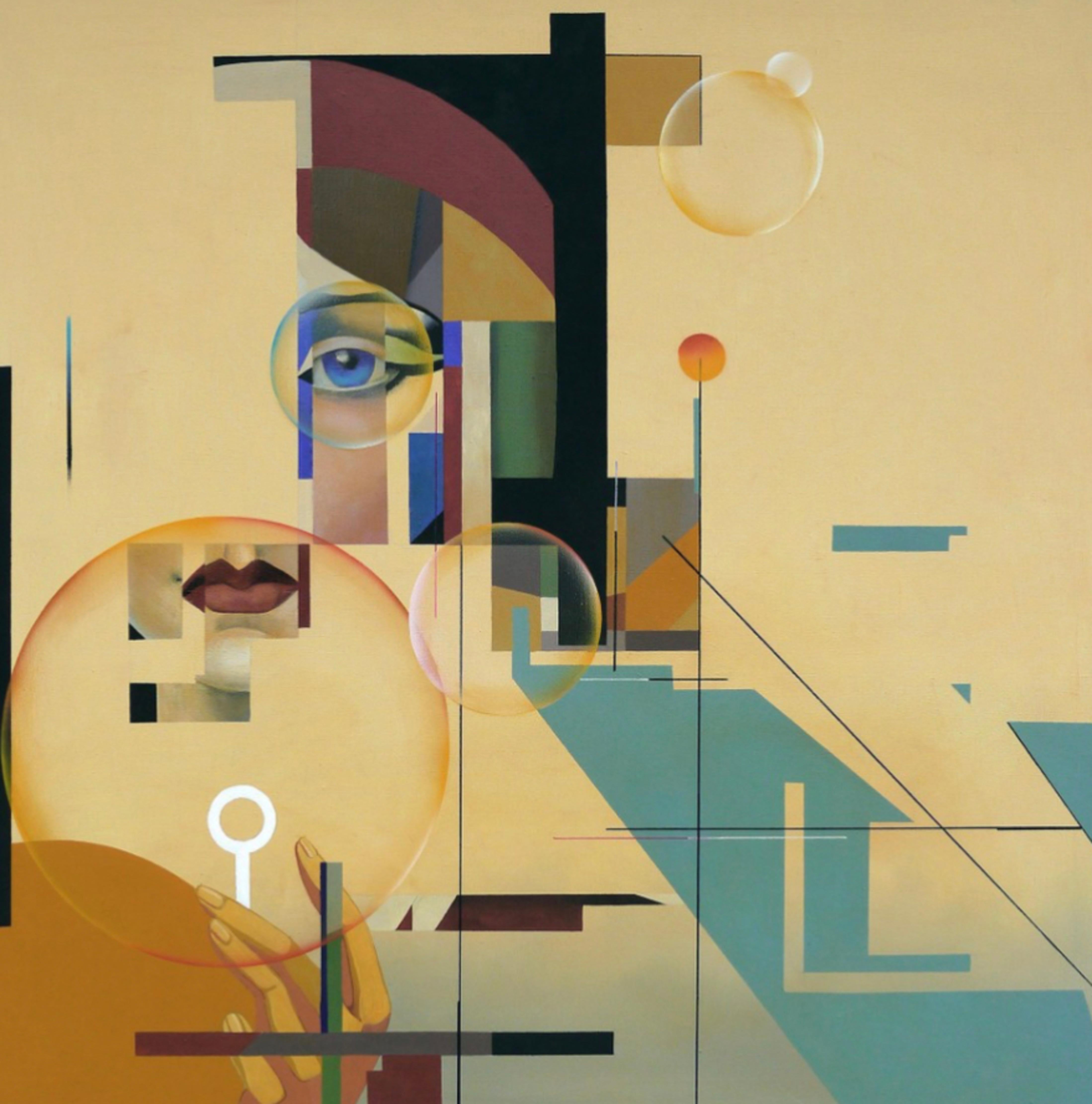 Solsticei. 120x120cm, acrylic on canvas - Painting by Olga Rikun