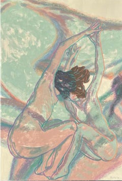 Sin título, 120 x 80 cm, acrílico, pastel, lienzo