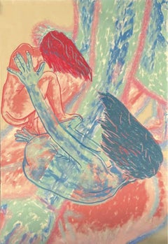Sin título, 150 x 100 cm, acrílico, pastel, lienzo