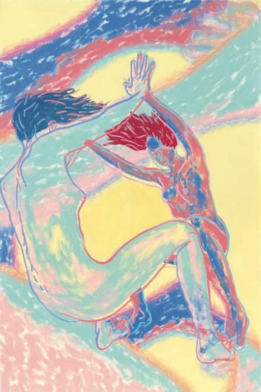 Untitled , 150x100 cm, acrylic, pastel, canvas