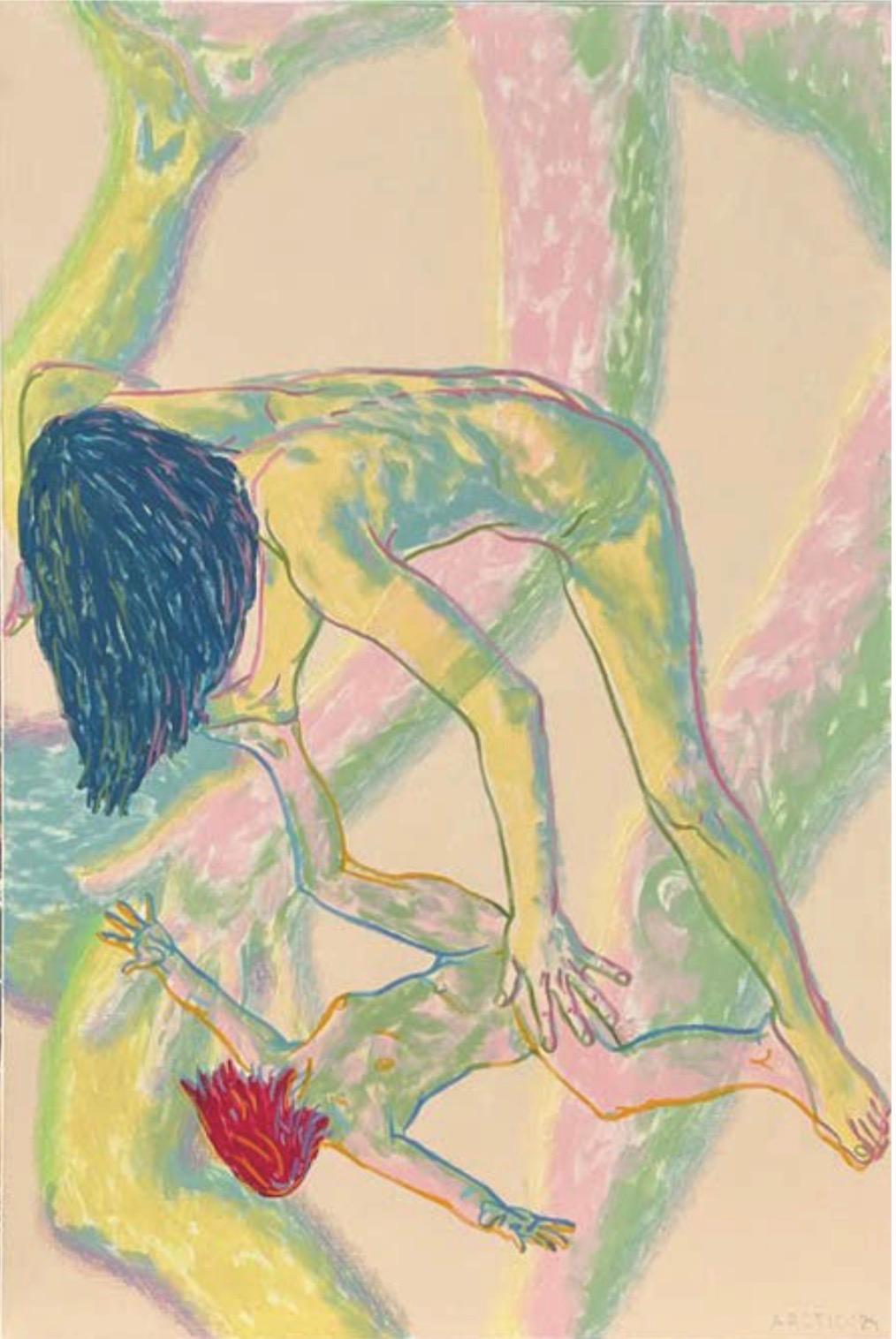 Evdokimova Maria Figurative Painting - Untitled , 150x100 cm, acrylic, pastel, canvas
