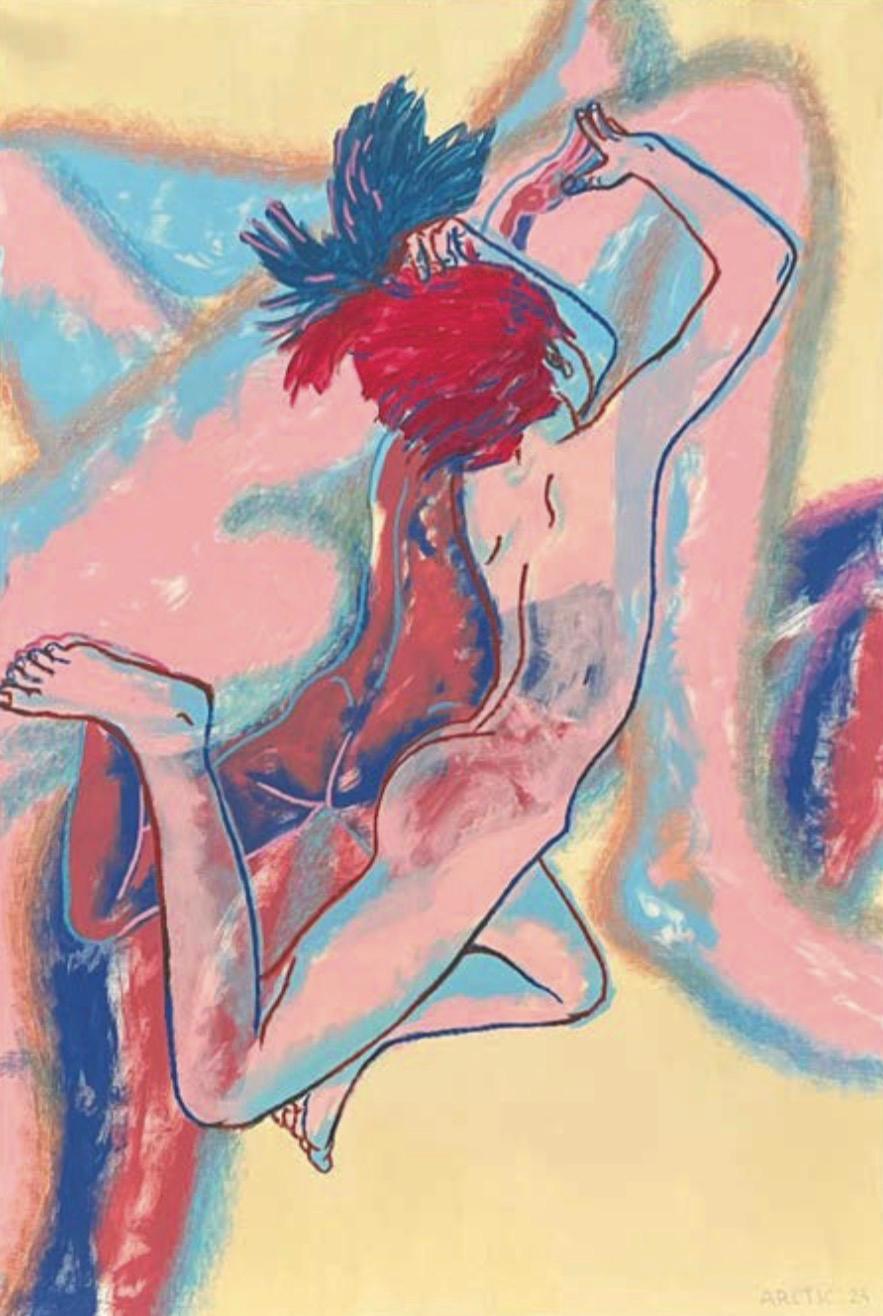 Untitled , 150x100 cm, acrylic, pastel, canvas - Art by Evdokimova Maria