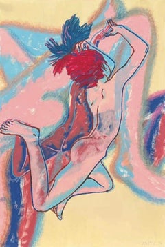 Sans titre, 150 x 100 cm, acrylique, pastel, toile