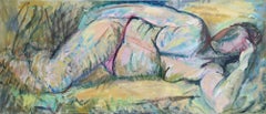 Rechteckige Liegeses Leuchte, 55x120cm, Acryl auf Leinwand