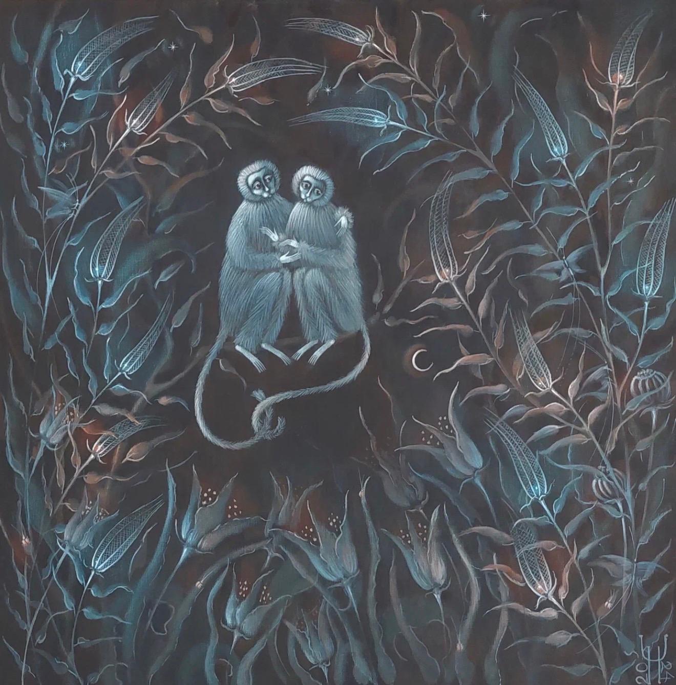 Herbes du paradis , 60x60 cm, tempera , toile
