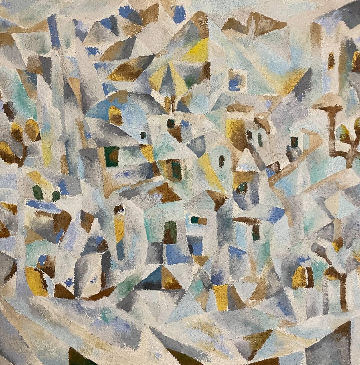 Forest, 100x100cm, Oil, Canvas, sand - Painting by Tanya Brodskaya