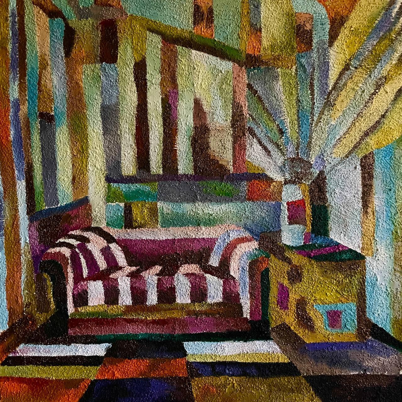 Room, 60x60 cm, Oil, Canvas, Sand