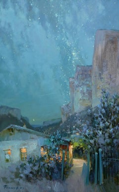 Paysage, 180 x 110 cm, huile sur toile