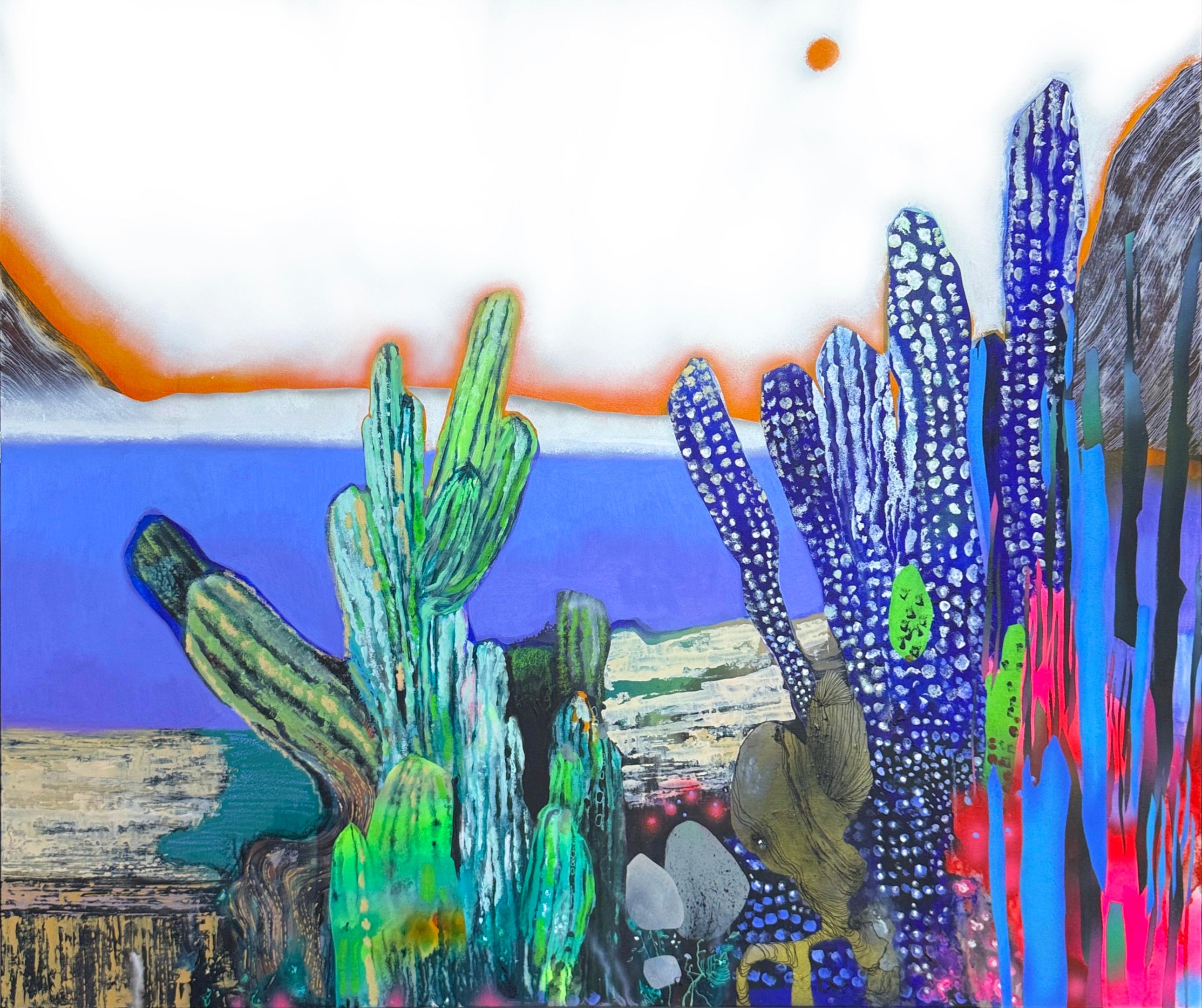 Pond, 100x120 cm, acrylic  on canvas - Art by Elizeveta Pugacheva