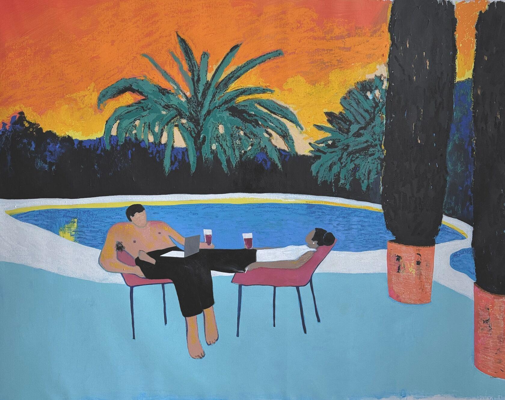 Pool, 100x120 cm, acrylic on canvas