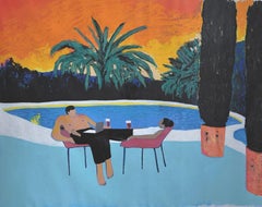 Pool, 100 × 120 cm, Acryl auf Leinwand