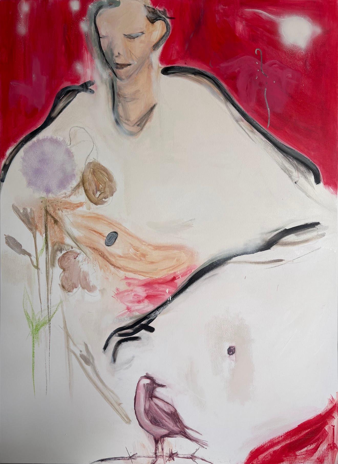 "Domino", 100x73 cm, acrylique, pastel, toile