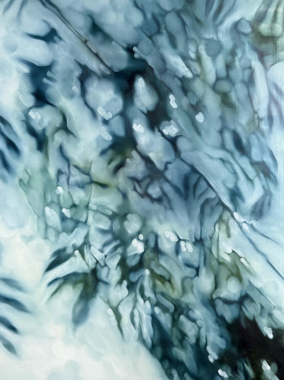 Hope's blue smoke, 80x60cm, oil on canvas - Painting by Inna Sumina