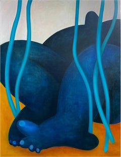 At the bottom, 91x70cm, oil on canvas