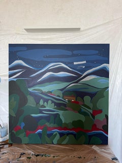 mountain landscape , 100x100cm, acrylic on canvas