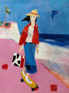 „Walk on Wheels“, 80 × 60 cm, Acryl auf Leinwand