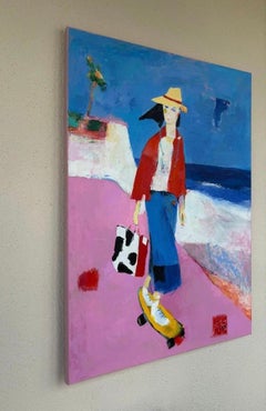 „Walk on Wheels“, 80 × 60 cm, Acryl auf Leinwand