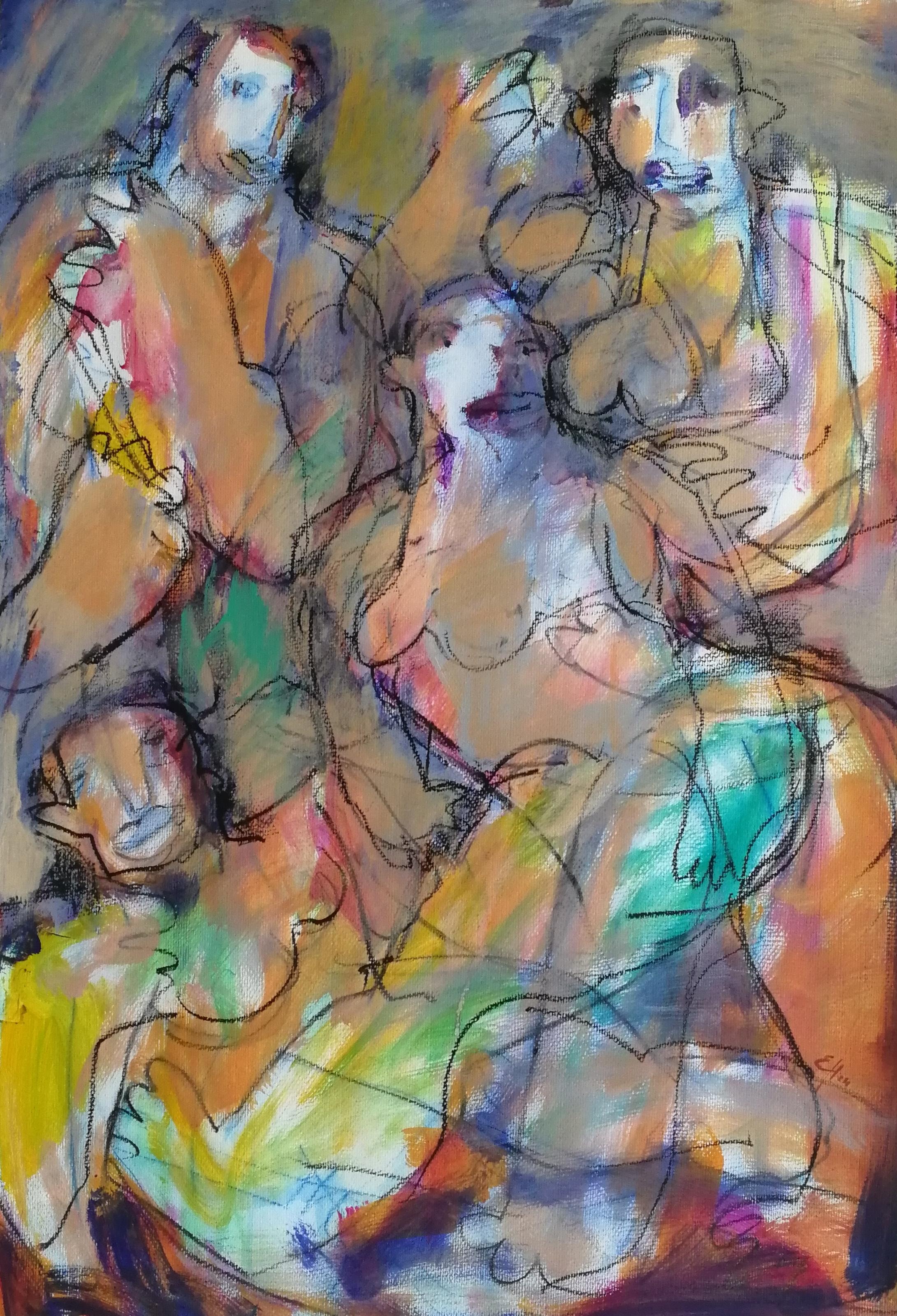 Figurative Painting Elena Naushirvanova  - Sans titre, 78x54 cm, acrylique, papier