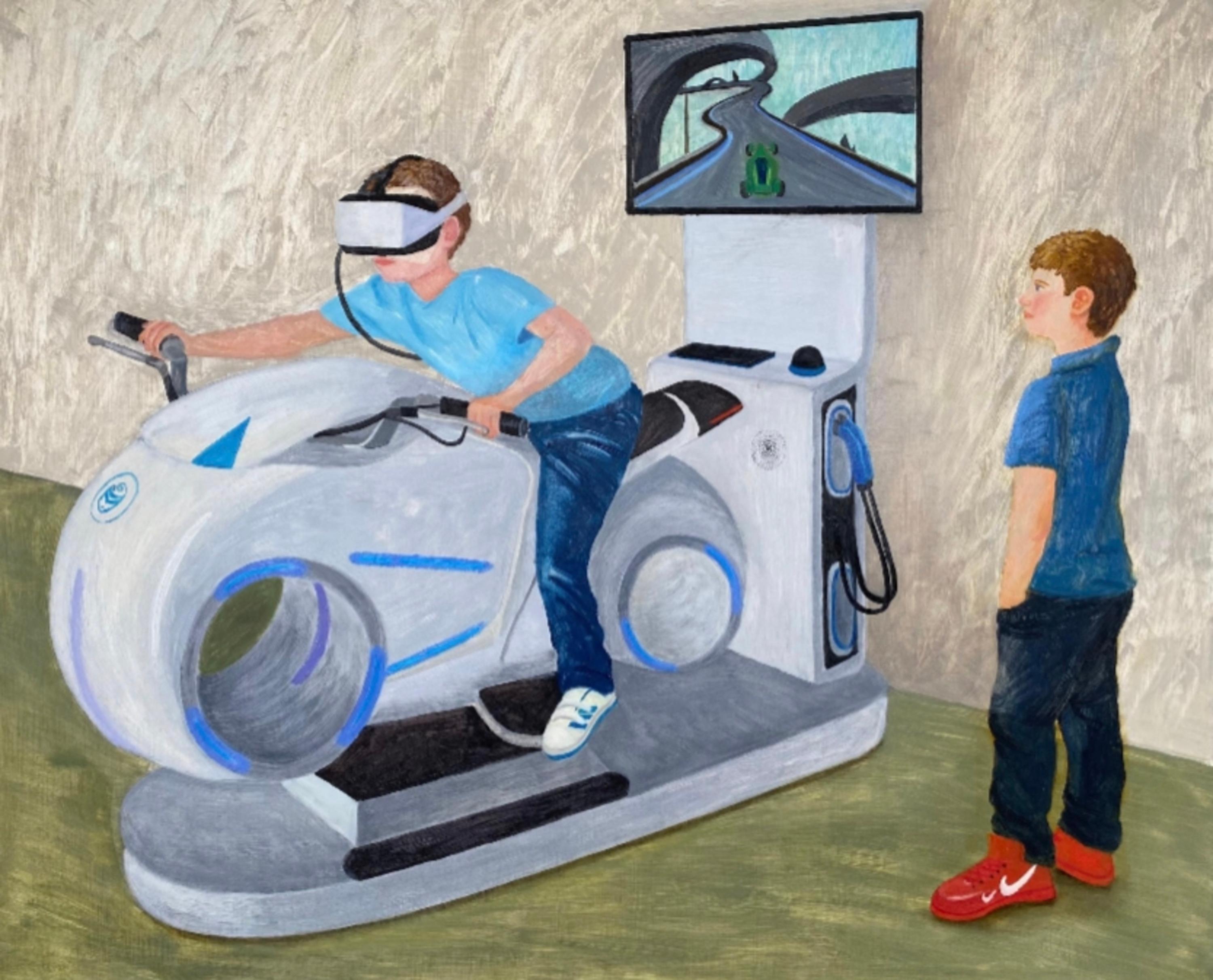 VR, 90*110 cm, lienzo/óleo 2023 - Painting de Elena Ermuraki