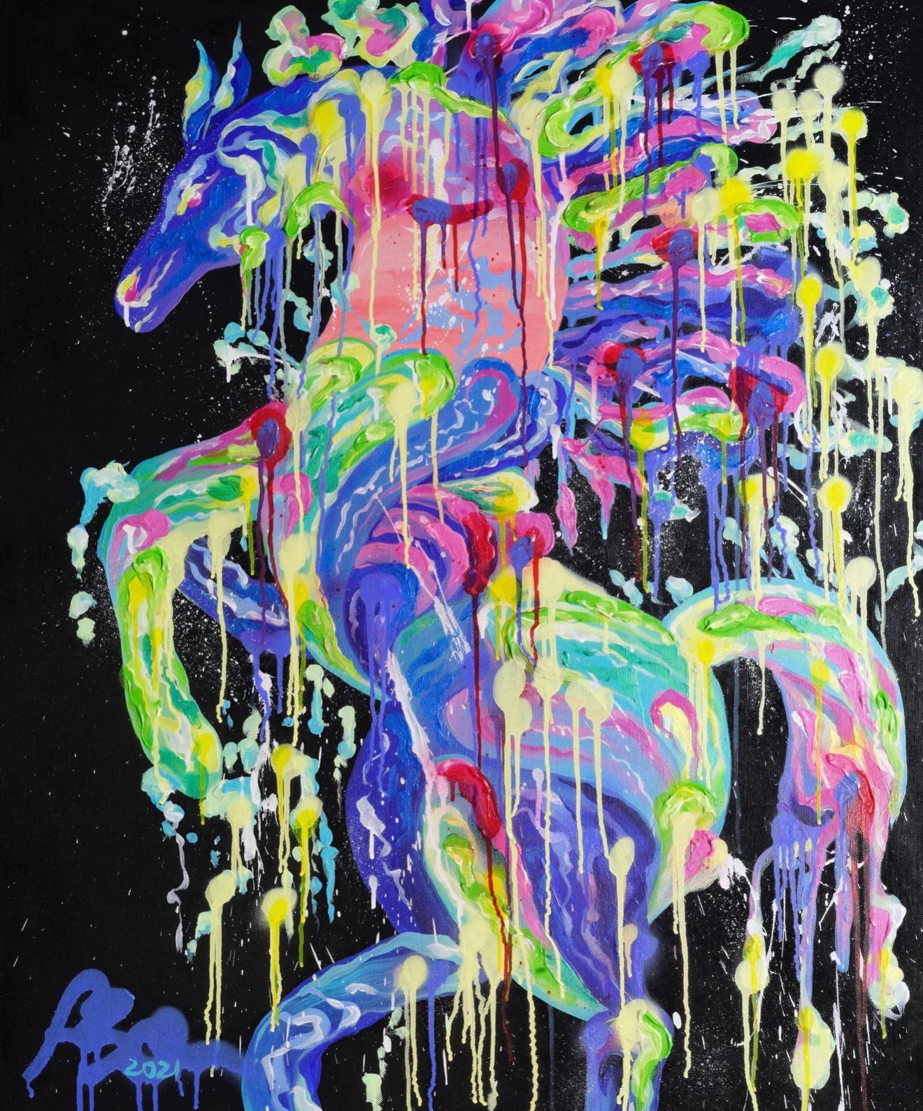Horse , Acrylic on canvas, 110x90 cm - Art by Anna Onik
