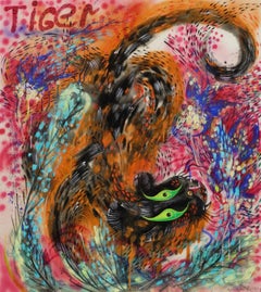 Tigre, Acrilico su tela, 100x90 cm