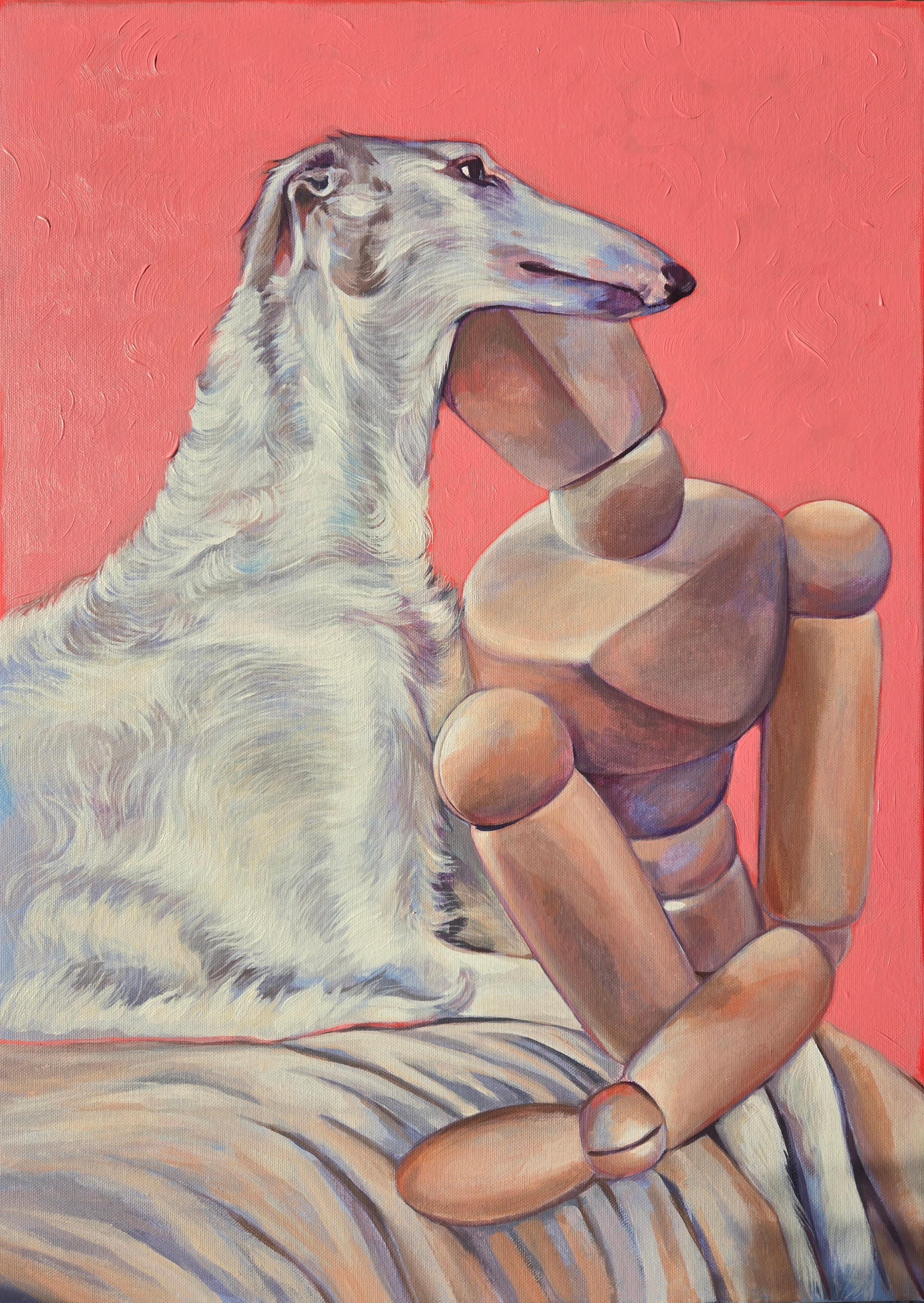 The Human Pet Serie, 70x50 cm, Acryl auf Leinwand – Art von Irina Aleksandrova