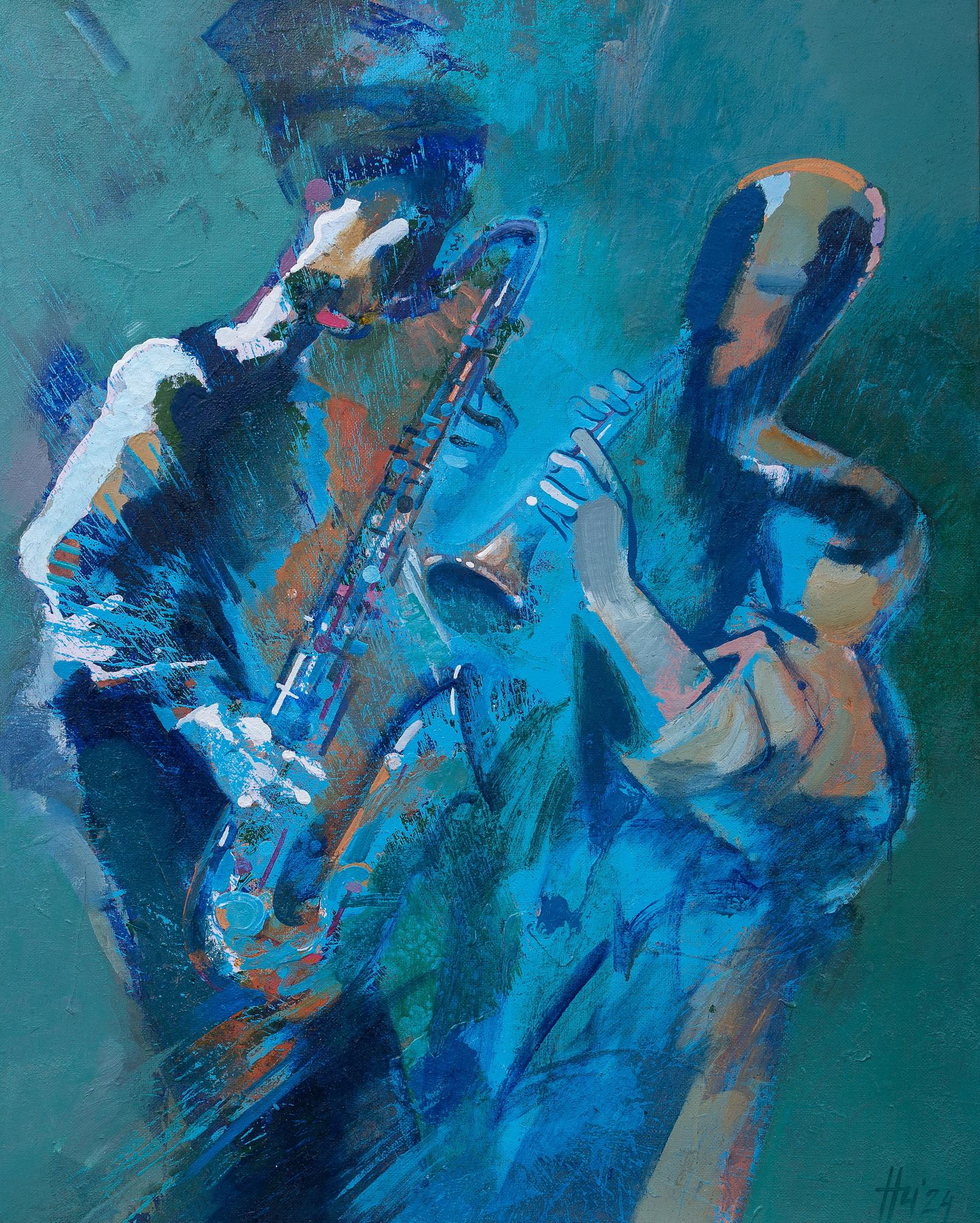 Blues, 100x80cm, oil on canvas - Art by Ivan Nesvetailo