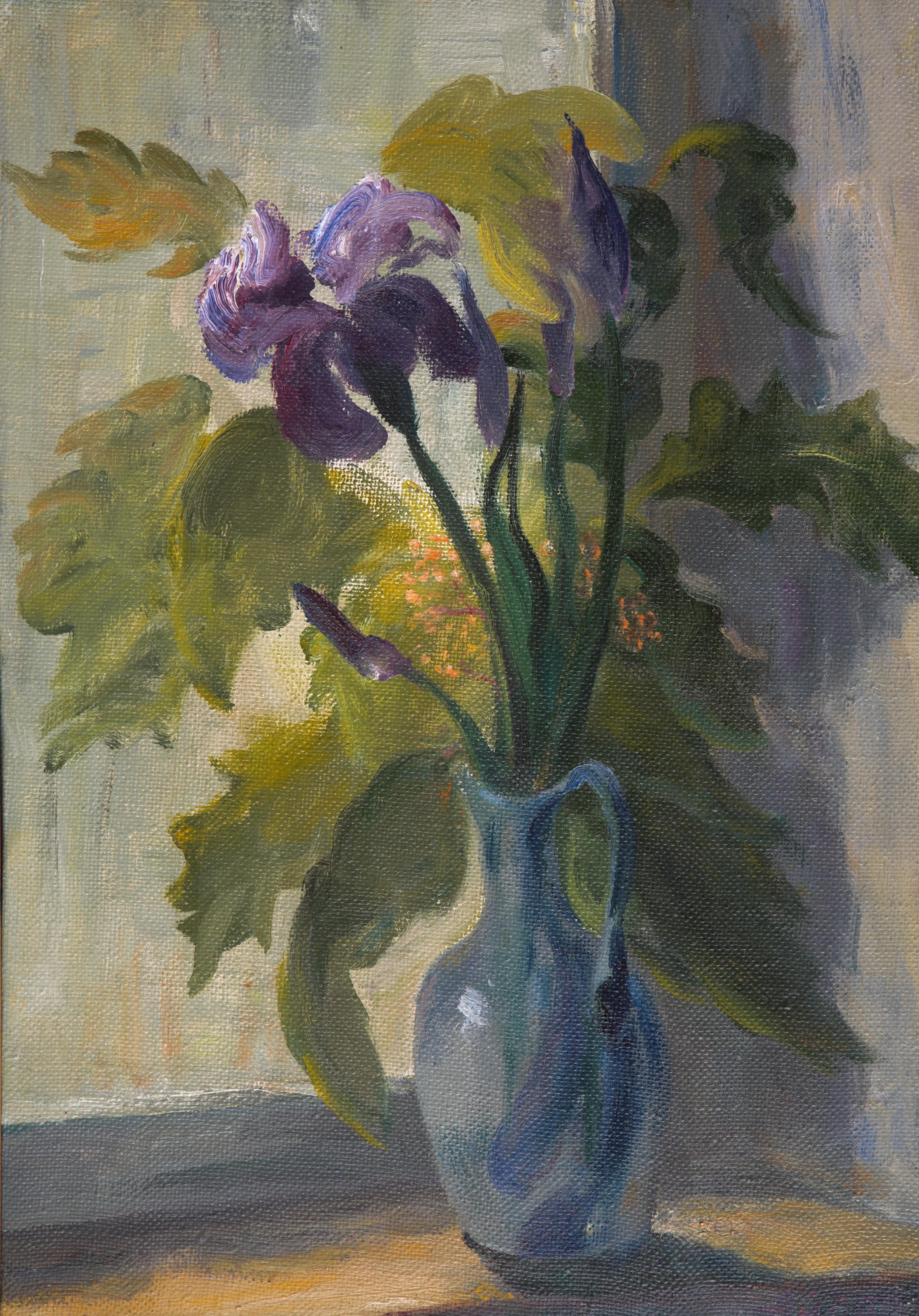 Irises, 49x35 cm, óleo sobre lienzo - Art de Taimuraz Aylarov