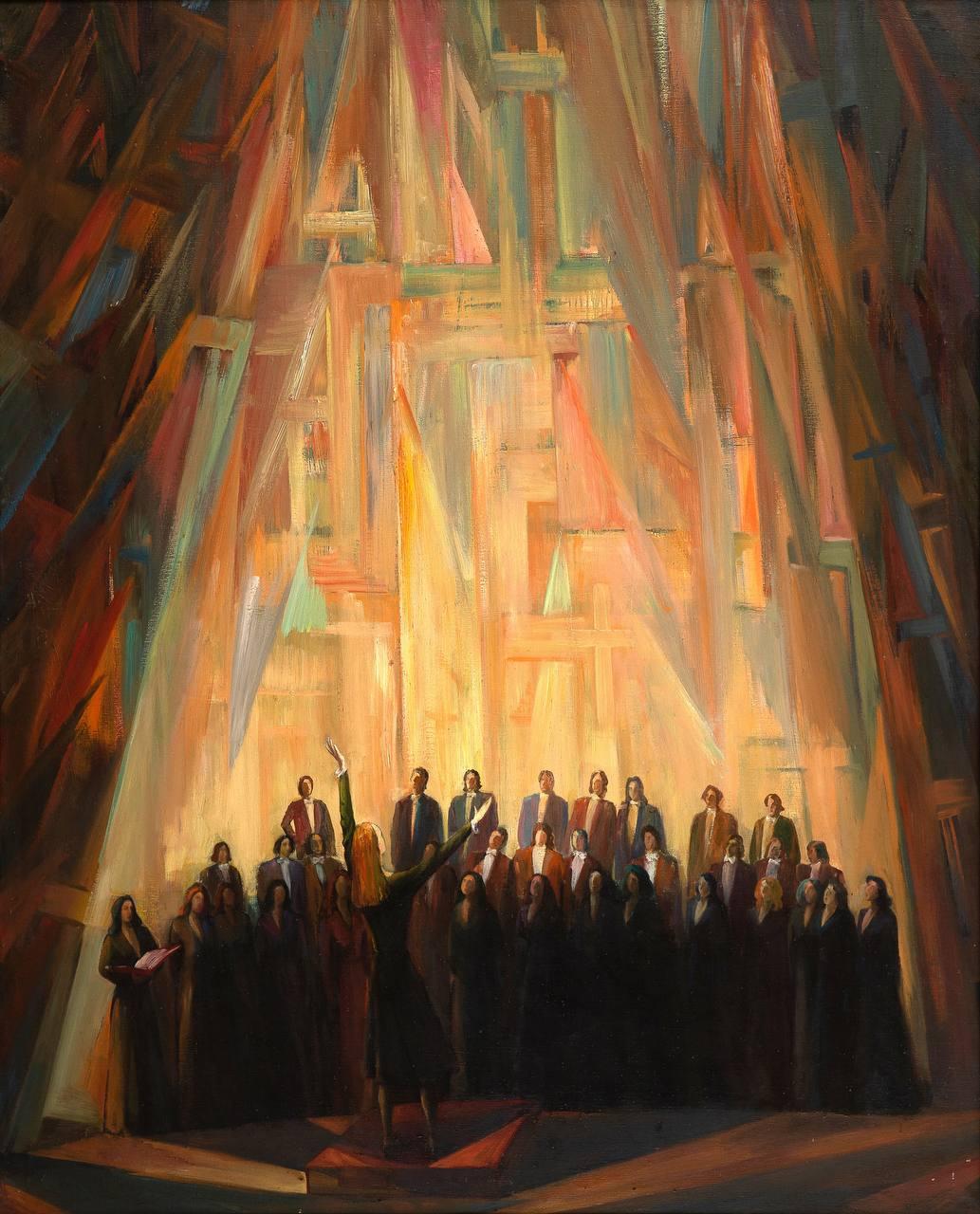 coro, 160x130 cm, óleo sobre lienzo - Painting de Taimuraz Aylarov