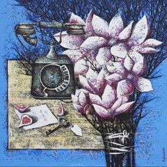 La llamada deseada, 55x55 cm, acrílico , Lienzo